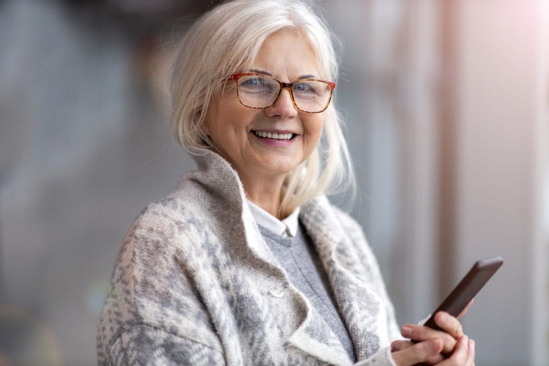Portrait of senior woman wearing glasses old woman wearing glasses