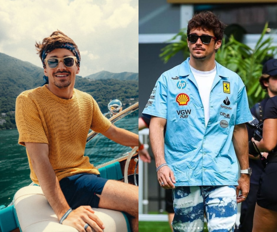 charles leclerc in the formula 1 paddock