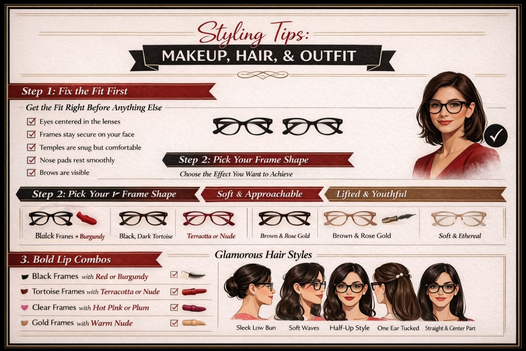 an infographic of how to style your makeup hair and outfit this valentines day